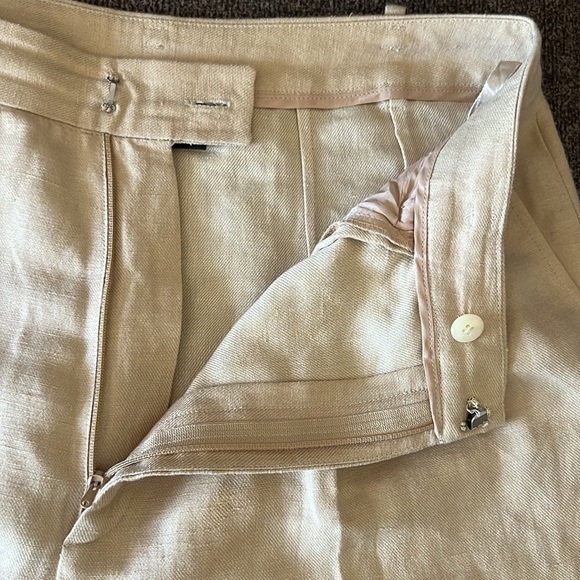 Ellen Tracy Linen Blend High Waist Pleated Straight Leg Trouser Pants Size 10 - Picture 6 of 11